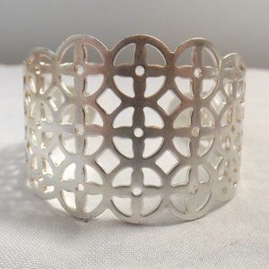 Vintage Lia Sophia Silver Plated Bracelet, Open Weave Glam Design